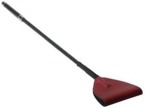 The Master Series red leather riding crop, from XR Brands