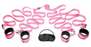 The Frisky bed restraint kit is available in pink or black